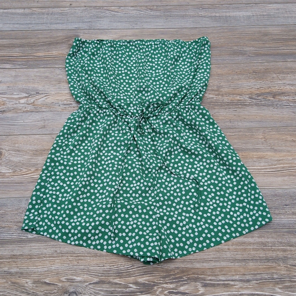 Strapless Flower Pattern Lightweight Romper Jumpe… - image 1